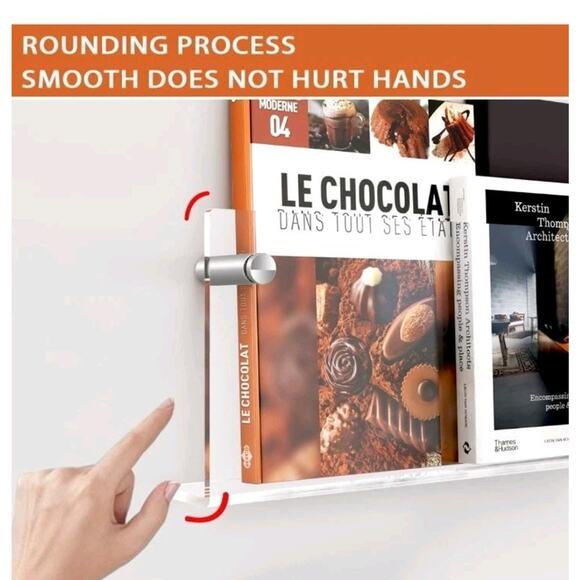 Acrylic Wall Mounted Magazine Rack Clear Display Holder Office & Waiting Room 4 - Picture 3 of 7